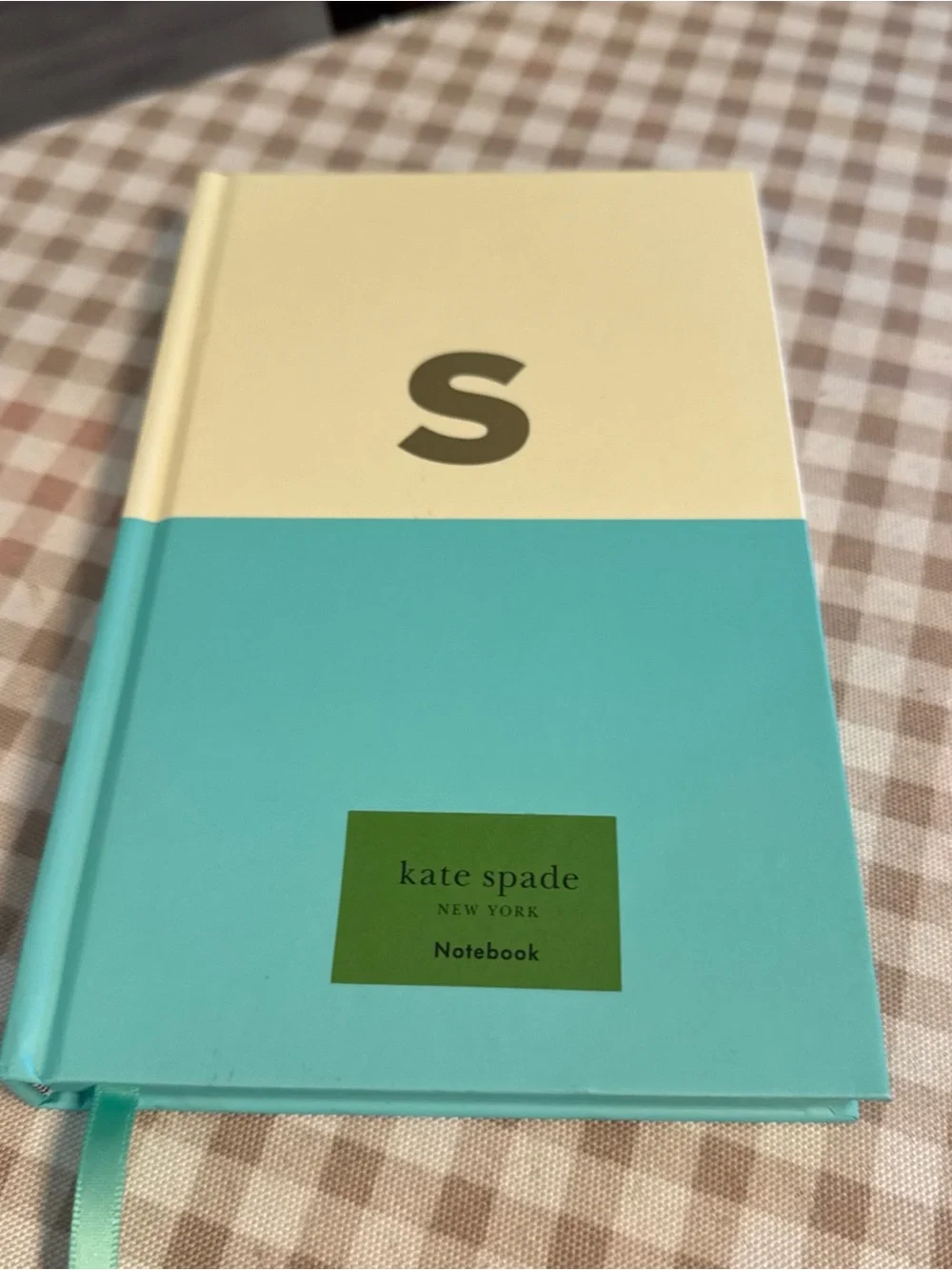 Kate Spade Two-Tone 'S' Notebook - Cream & Aqua
